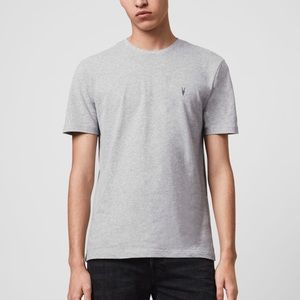All Saints Tonic Crew T-shirt in Marled Grey